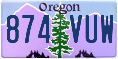 OR license plate 874VUW