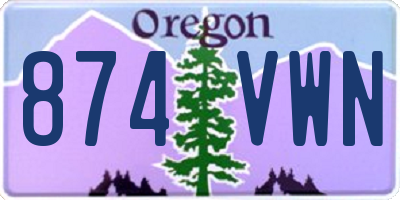 OR license plate 874VWN