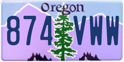 OR license plate 874VWW