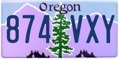 OR license plate 874VXY