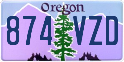 OR license plate 874VZD