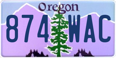 OR license plate 874WAC