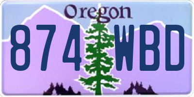 OR license plate 874WBD