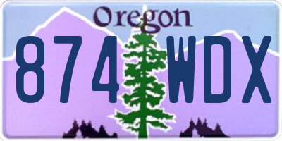 OR license plate 874WDX