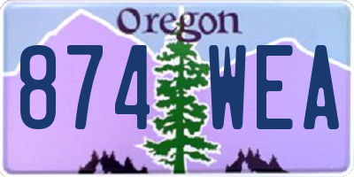 OR license plate 874WEA