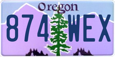OR license plate 874WEX