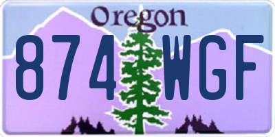 OR license plate 874WGF