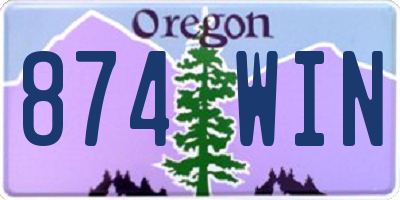 OR license plate 874WIN
