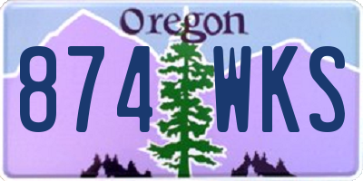 OR license plate 874WKS