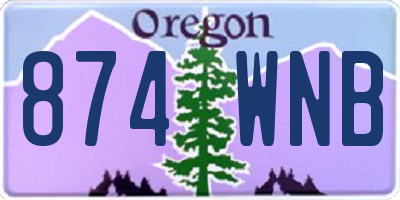 OR license plate 874WNB
