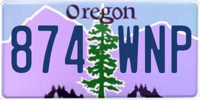 OR license plate 874WNP