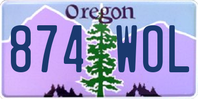 OR license plate 874WOL