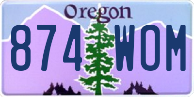 OR license plate 874WOM