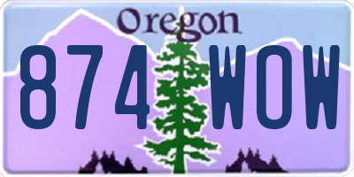 OR license plate 874WOW