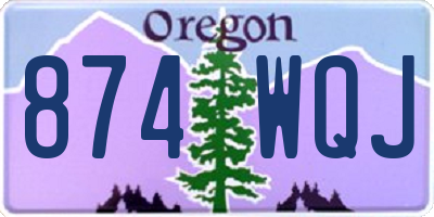 OR license plate 874WQJ