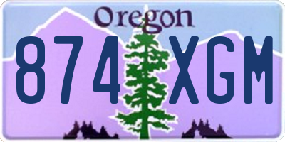 OR license plate 874XGM