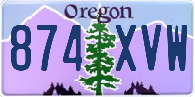 OR license plate 874XVW