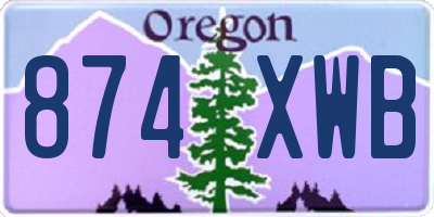OR license plate 874XWB