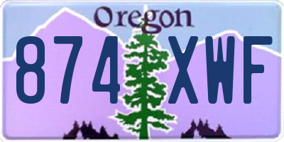 OR license plate 874XWF