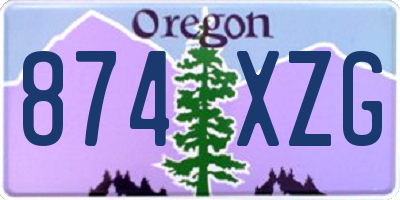 OR license plate 874XZG