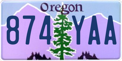 OR license plate 874YAA