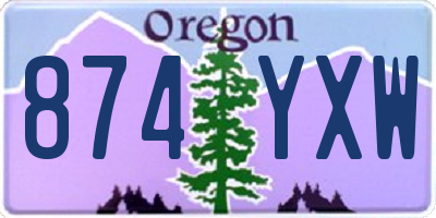 OR license plate 874YXW