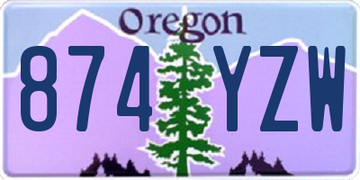 OR license plate 874YZW