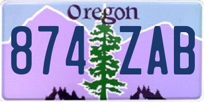 OR license plate 874ZAB