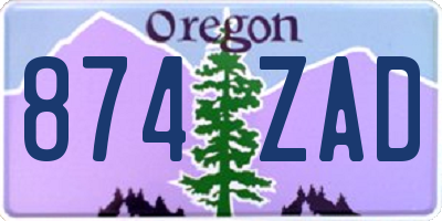 OR license plate 874ZAD