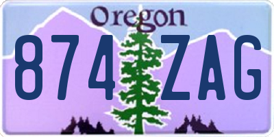 OR license plate 874ZAG