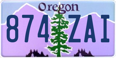 OR license plate 874ZAI