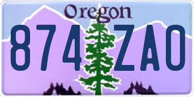 OR license plate 874ZAO