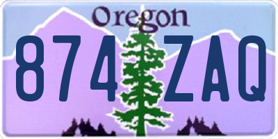 OR license plate 874ZAQ