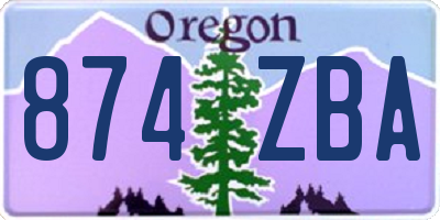 OR license plate 874ZBA
