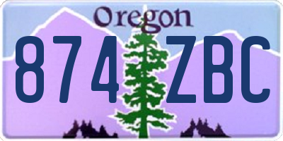OR license plate 874ZBC