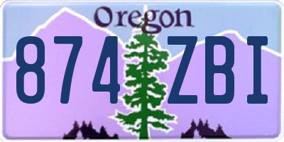 OR license plate 874ZBI