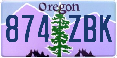 OR license plate 874ZBK