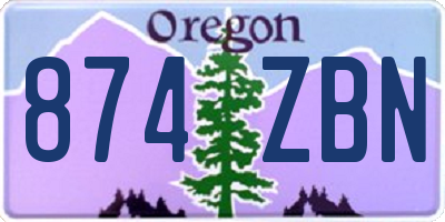 OR license plate 874ZBN