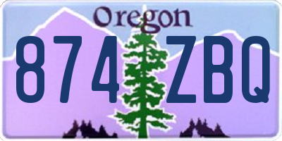 OR license plate 874ZBQ