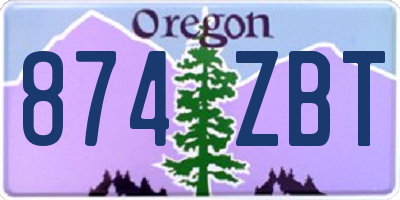 OR license plate 874ZBT