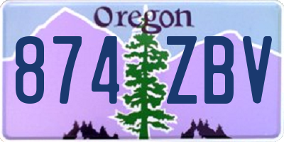 OR license plate 874ZBV