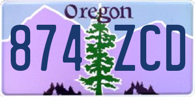 OR license plate 874ZCD