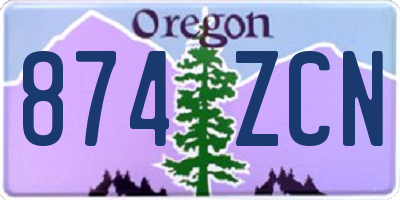 OR license plate 874ZCN
