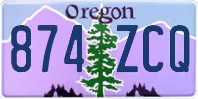OR license plate 874ZCQ