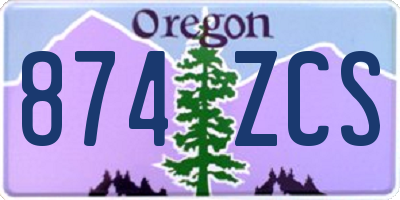 OR license plate 874ZCS