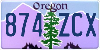 OR license plate 874ZCX