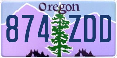 OR license plate 874ZDD