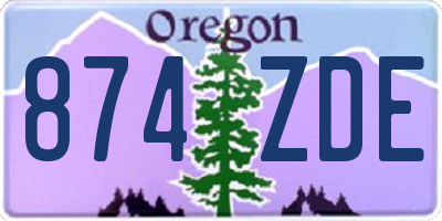 OR license plate 874ZDE