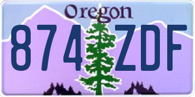OR license plate 874ZDF