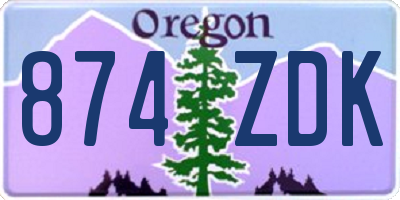 OR license plate 874ZDK